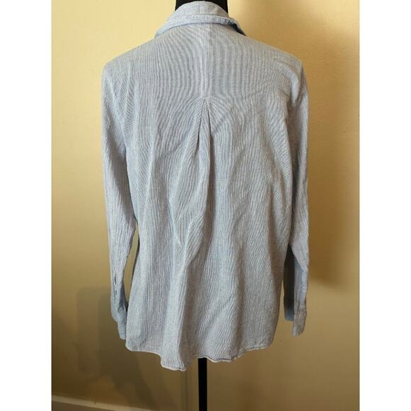 ELIZABETH and JAMES Women’s Casual Button Down Shirt BLOUSE Long Sleeve Medium - Picture 4 of 6